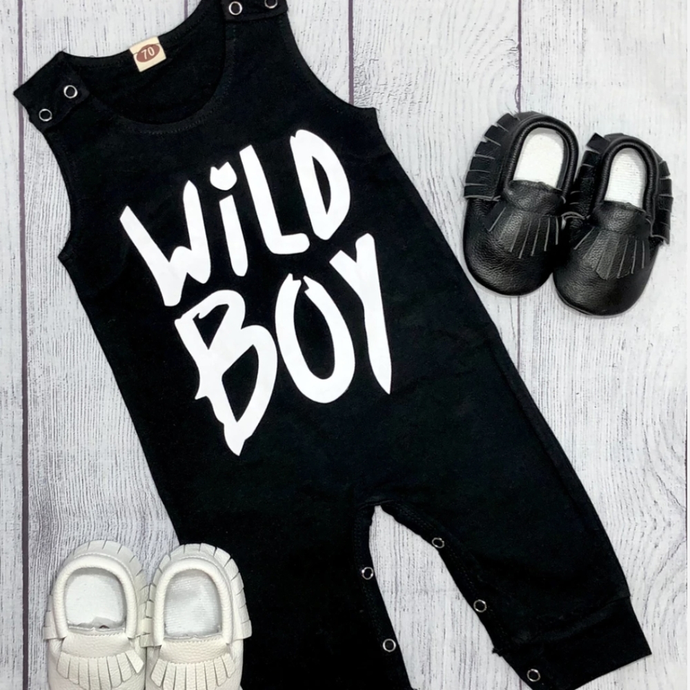 Wild boy sleeveless jumpsuit